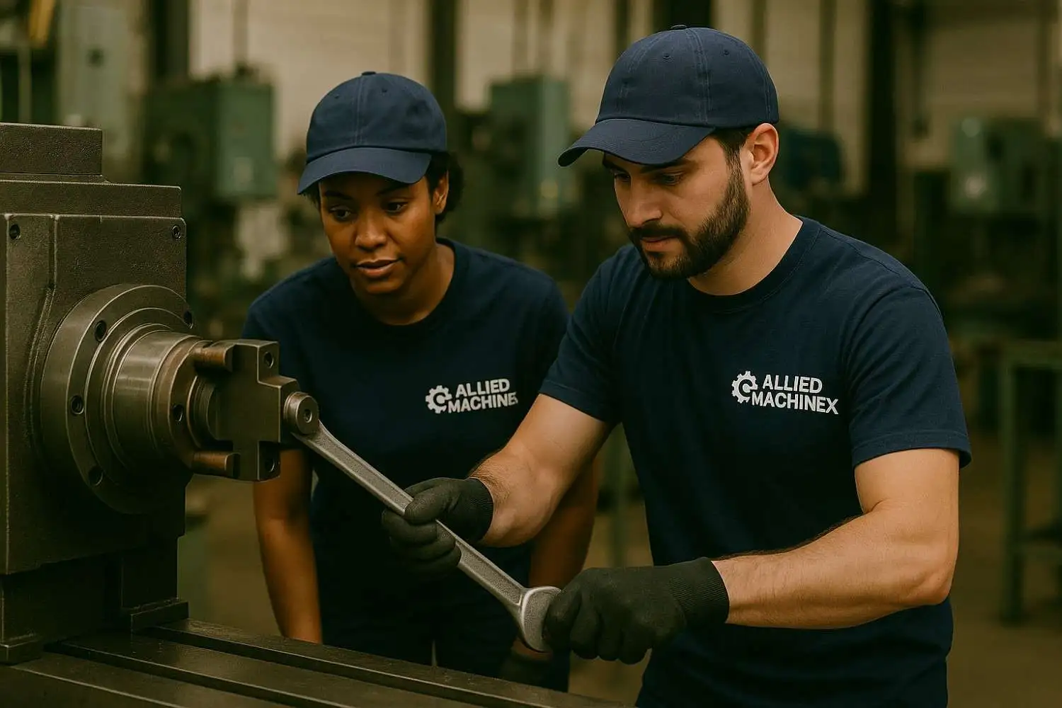 Allied MachineX industrial machine repair services providing expert diagnostics, mechanical restoration, and performance optimization — call +1 844-763-1748.