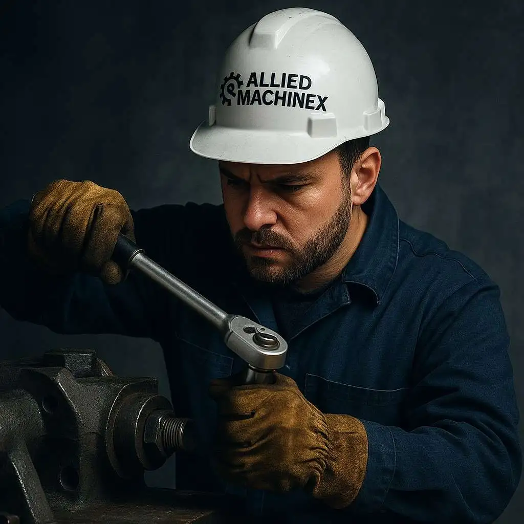 Allied MachineX press brake repair services in Milwaukee, WI restoring hydraulic pressure, ram alignment, and forming accuracy — call +1 844-763-1748.